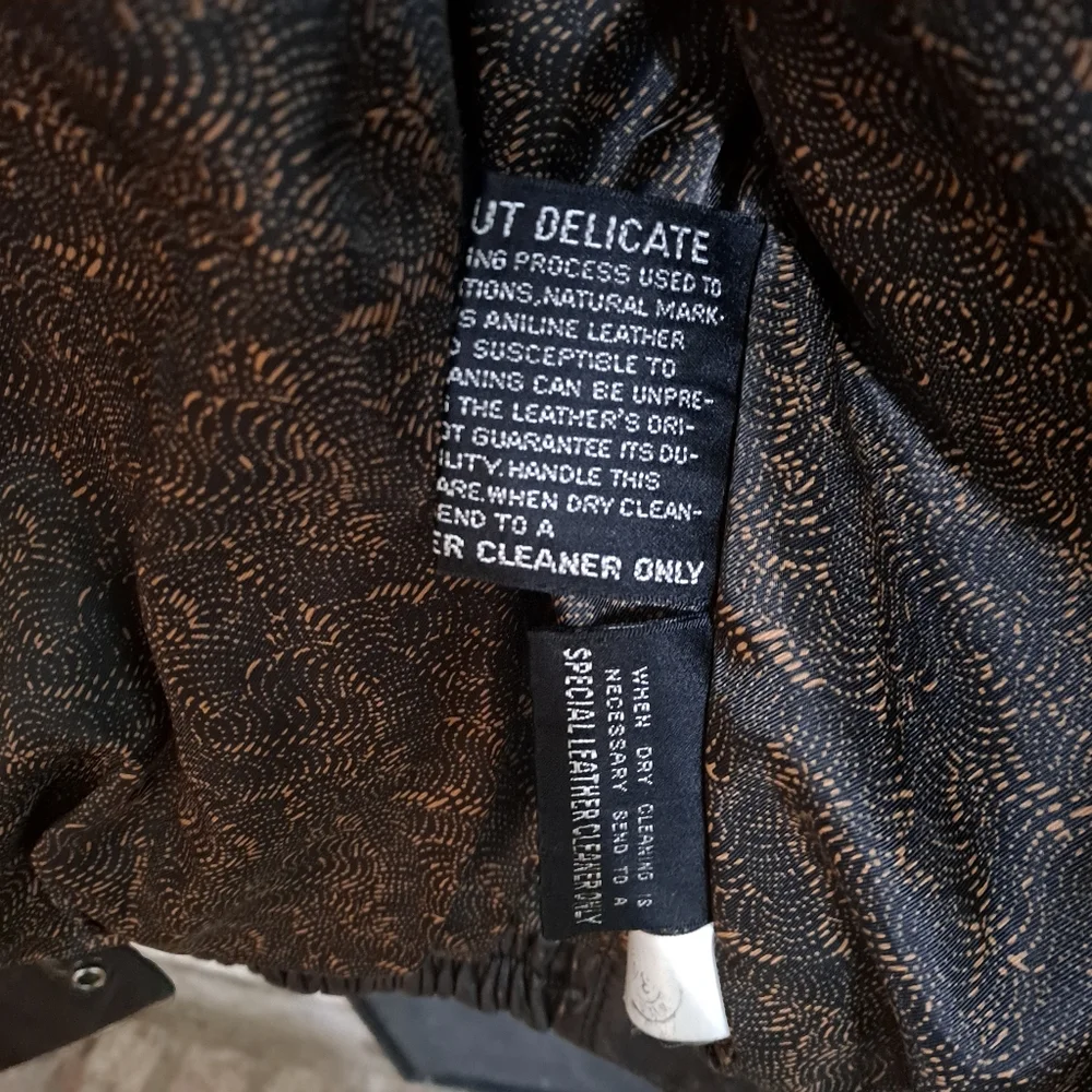 Final price! Last day! Men's black brown leather bomber jacket - Picture 5 of 11